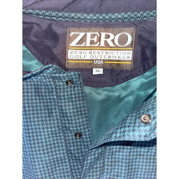 Vintage Zero Restriction Green Houndstooth Golf Windshirt Mens XL Pullover - Picture 4 of 8